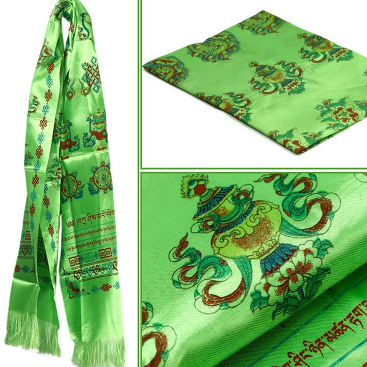 Buddha Stones, bendición de la suerte tibetana, decoración Khata de 5 colores - image 3