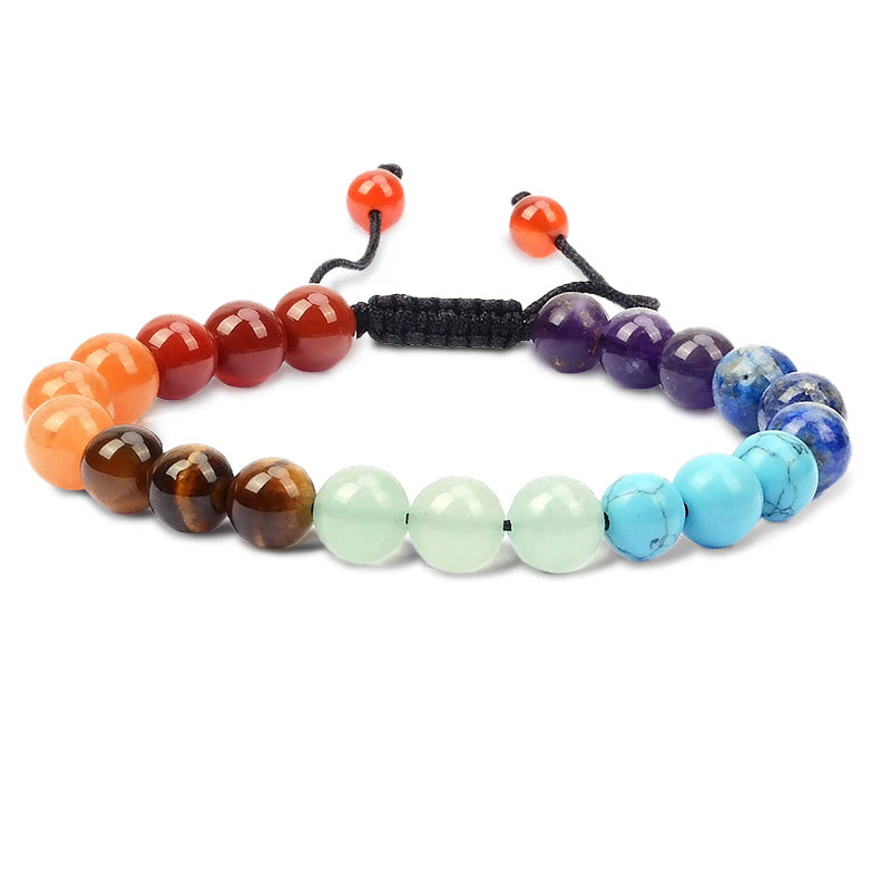 Pulsera de macramé ajustable unisex con cuentas de cristal de piedras preciosas de poder curativo natural de Buddha Stones