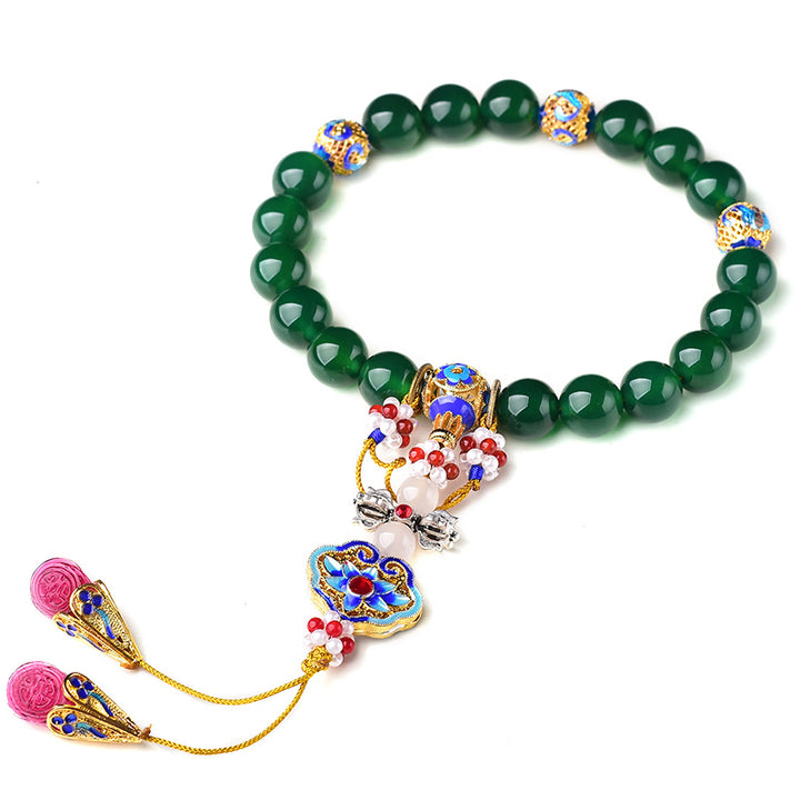 Ágata verde Natural muñeca Mala éxito encanto bolsillo Mala decoración del coche