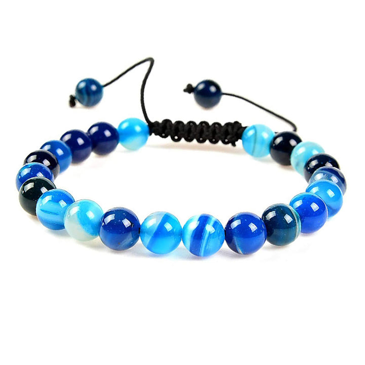 Pulsera de macramé ajustable unisex con cuentas de cristal de piedras preciosas de poder curativo natural de Buddha Stones