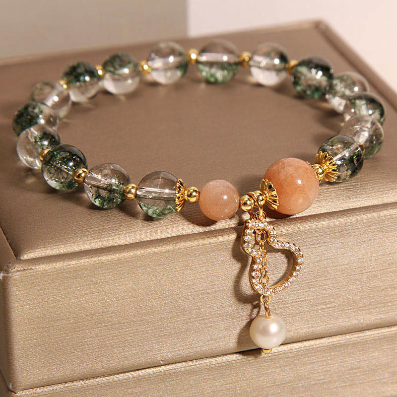 Pulsera de confianza con dije de calabaza fantasma verde de Buddha Stones