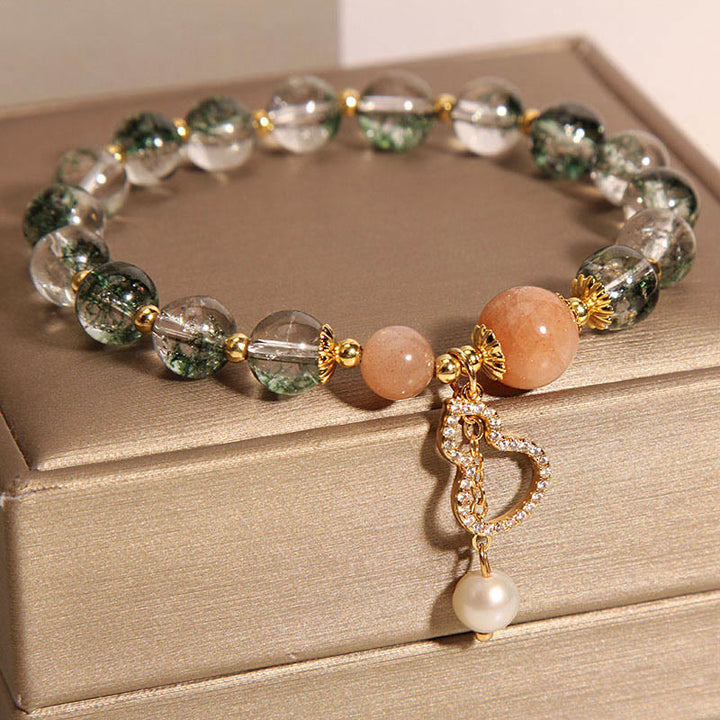 Pulsera de confianza con dije de calabaza fantasma verde de Buddha Stones