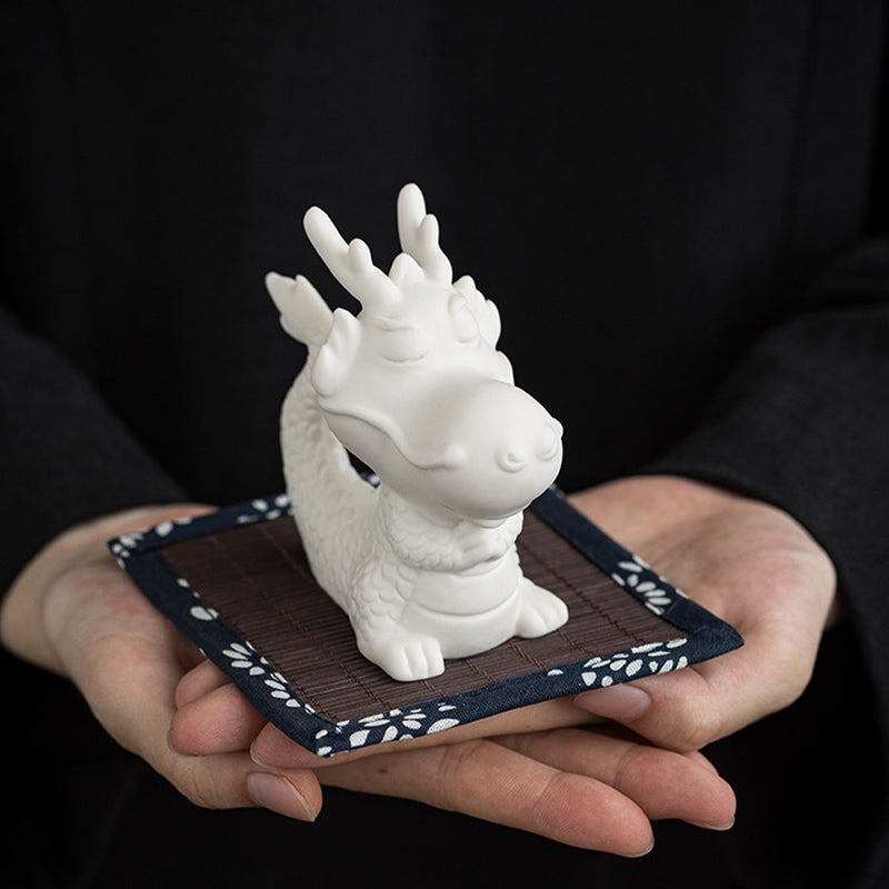 Buddha Stones, año del dragón, suerte, porcelana blanca, cerámica, té, mascota, decoración del hogar