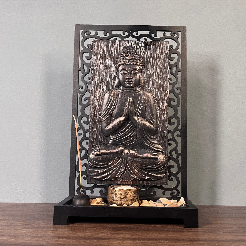 Buddha Stones, decoración del altar de oración de resina para el hogar, compasión, serenidad