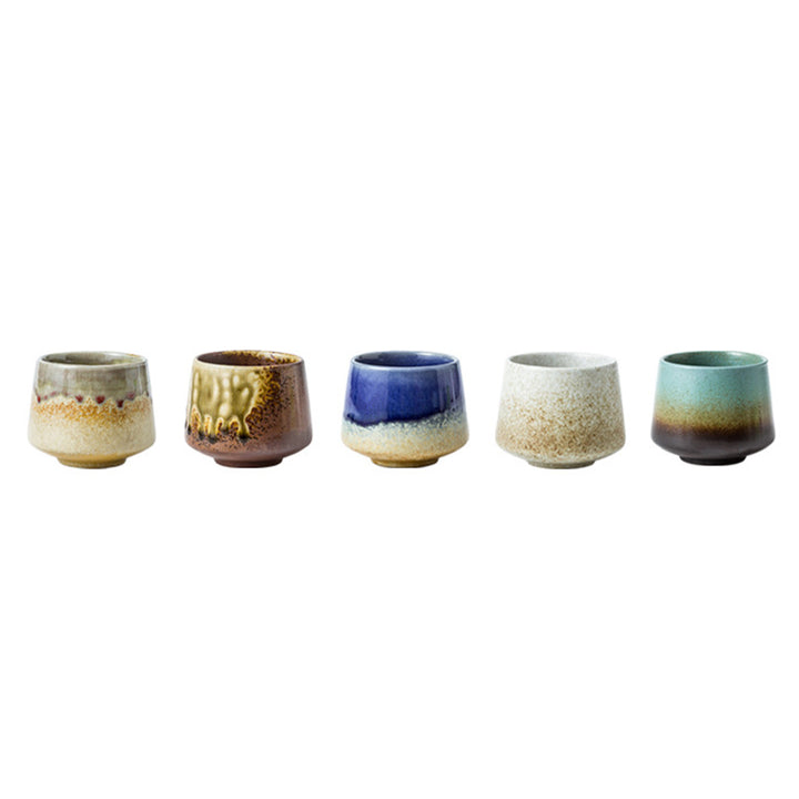 Taza de café de cerámica con cambio de horno Retro Buddha Stones , taza de café expreso de té, 200ml