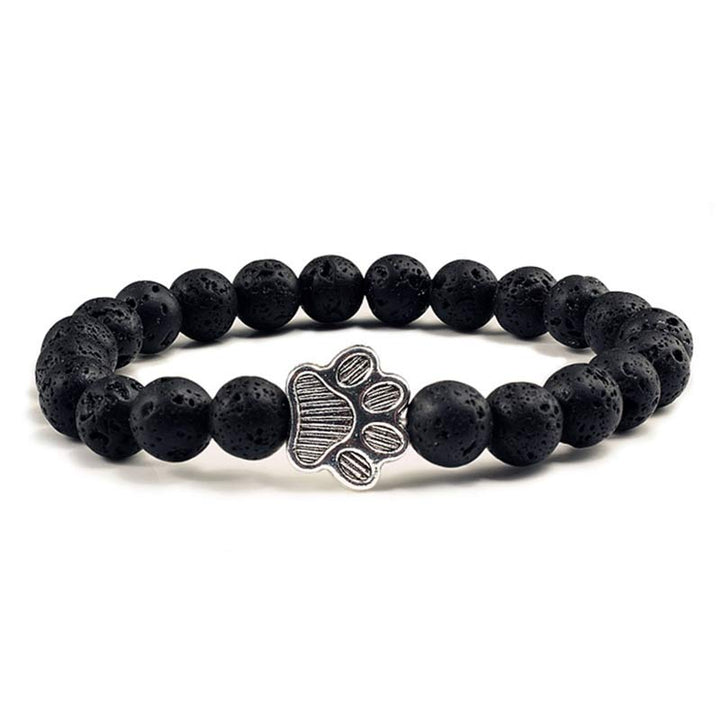 Buddha Stones Pulsera de piedra “Salva a un perro” - Lava negra - image 4