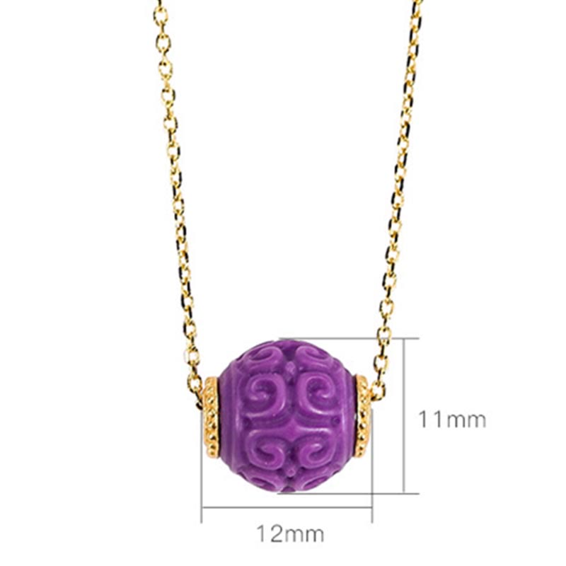 Juego de pulsera con colgante de collar positivo con cuentas en relieve de piedra de Mica púrpura Natural chapada en plata de ley 925 con Buddha Stones