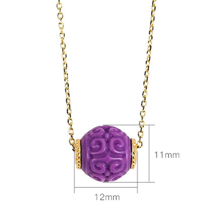 Juego de pulsera con colgante de collar positivo con cuentas en relieve de piedra de Mica púrpura Natural chapada en plata de ley 925 con Buddha Stones