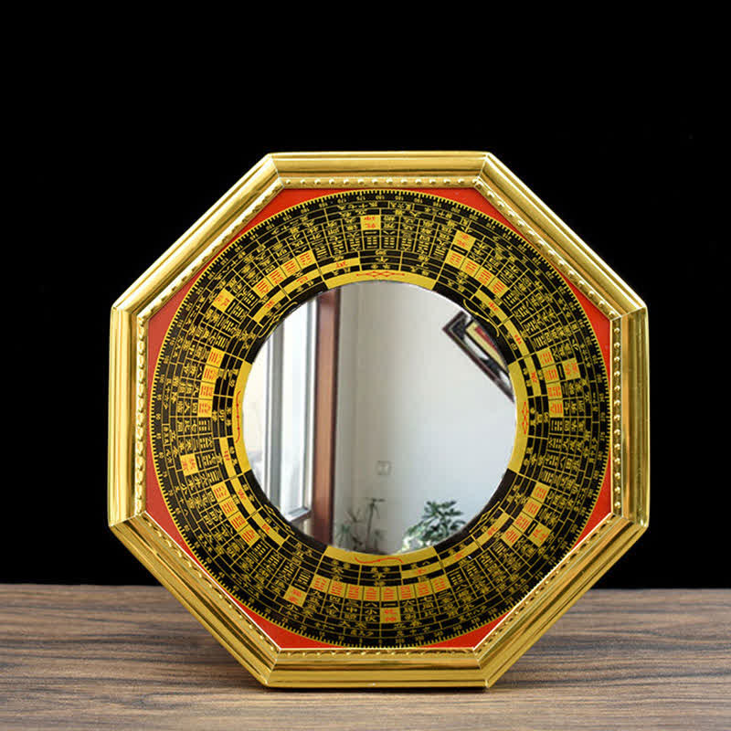 Feng Shui Bagua Mapa Monedas de los Cinco Emperadores Calabaza Equilibrio Sala de Estar Mapa de energía Espejo