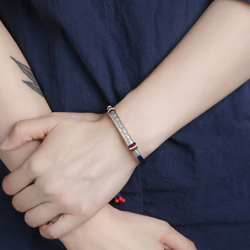 Pulsera de hilo de protección Om Mani Padme Hum de plata de ley 999 con Buddha Stones - image 16