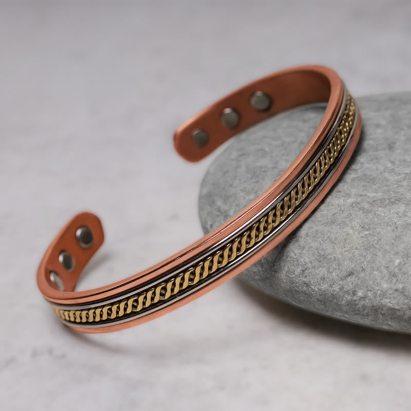 Brazalete ajustable con equilibrio de cobre magnético de Buddha Stones