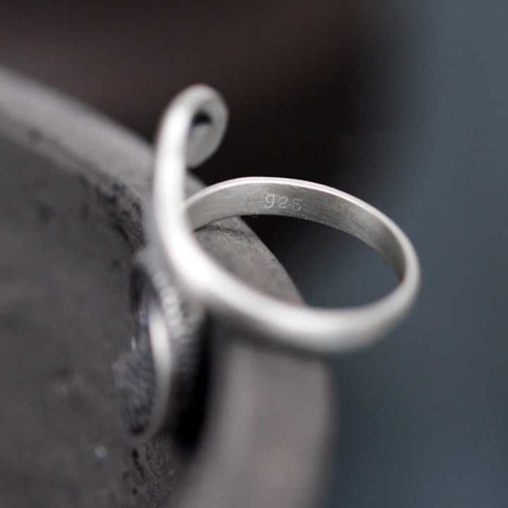 Anillo de plata de ley 925 con Buddha Stones , pez koi, ondulación de agua, suerte y riqueza