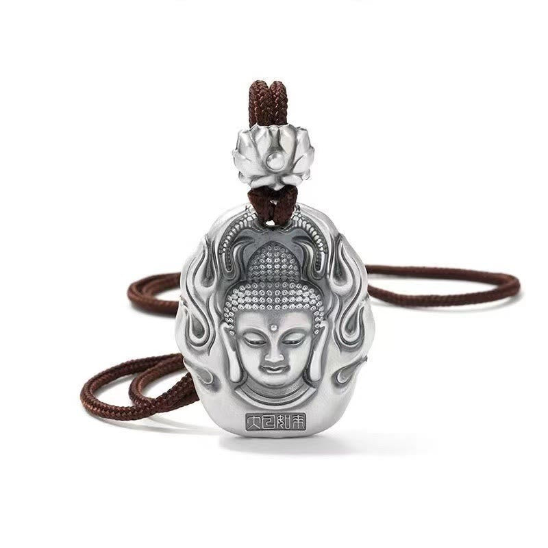 Buddha Stones del zodiaco chino, Buda natal Om Mani Padme Hum, colgante de collar de compasión de loto - image 3