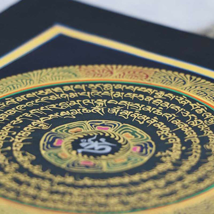 Caja ciega tibetana hecha a mano con pintura Thangka, bendición espiritual, patrón de Color aleatorio