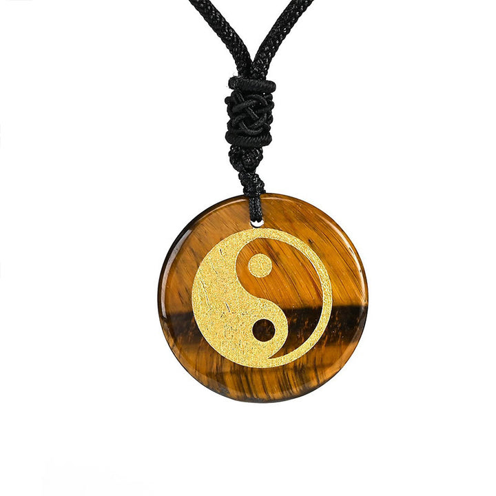 Buddha Stones, varios cristales, amatista, ojo de tigre, Aventurina verde, Yin Yang, collar espiritual, colgante