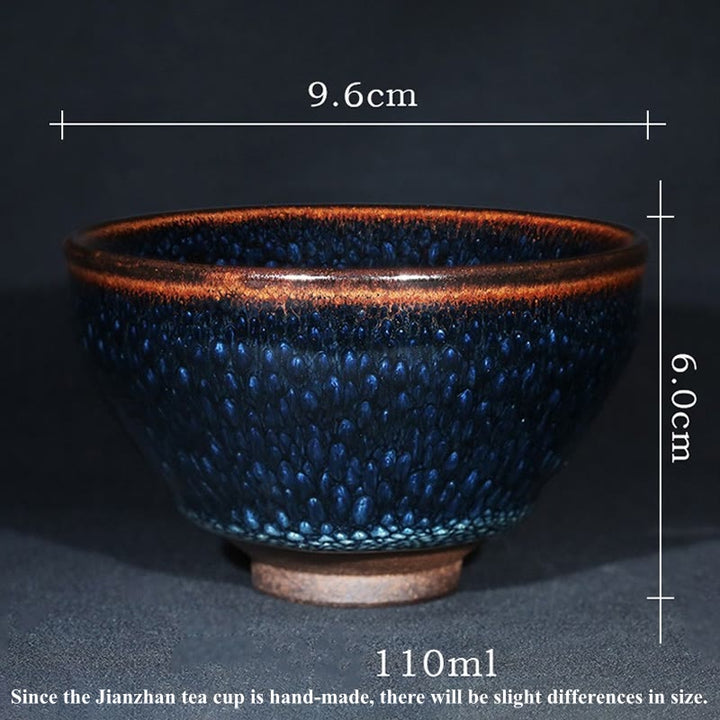 Buddha Stones hechas a mano, punto de Francolinus azul, taza de té de cerámica china Jianzhan, tazón de taza de té de Kung Fu - image 11