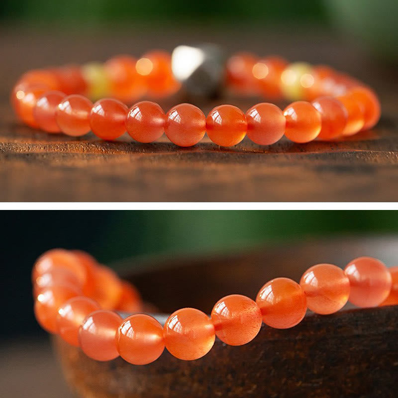 Buddha Stones, Plata de Ley 925, amuleto de Buda natal del zodiaco chino, ágata roja, ámbar, pulsera de autoaceptación - image 7