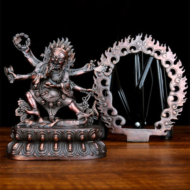 Estatuilla de Bodhisattva Mahakala del Tíbet, decoración de estatua de cobre de compasión