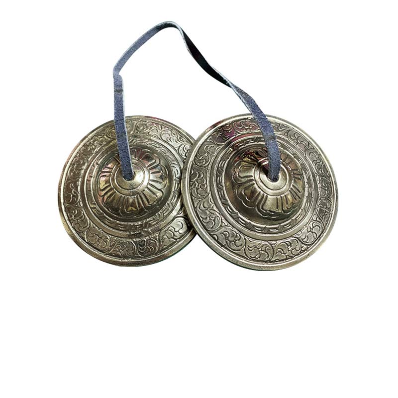 Campana tibetana Tingsha, nube auspiciosa, seis palabras verdaderas, decoración de riqueza de cobre
