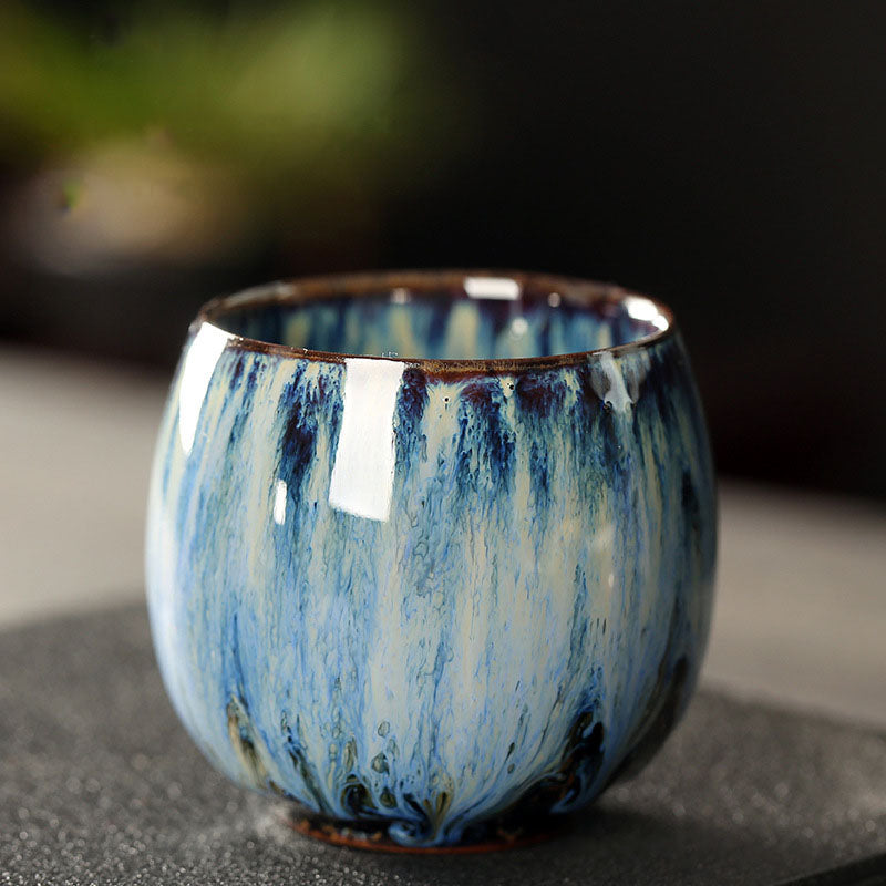 Buddha Stones Simple multicolor cambio de horno chino Jianzhan taza de té de cerámica Kung Fu taza de té 110ml