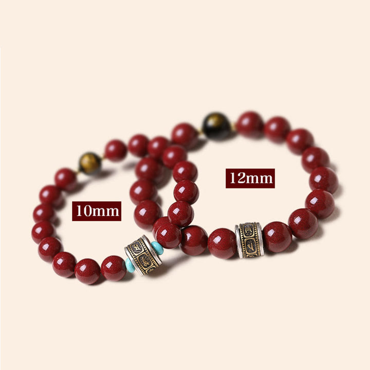 Pulsera de plata de ley 925 con Buddha Stones , zodíaco chino, Buda natal, cinabrio, Om Mani Padme Hum
