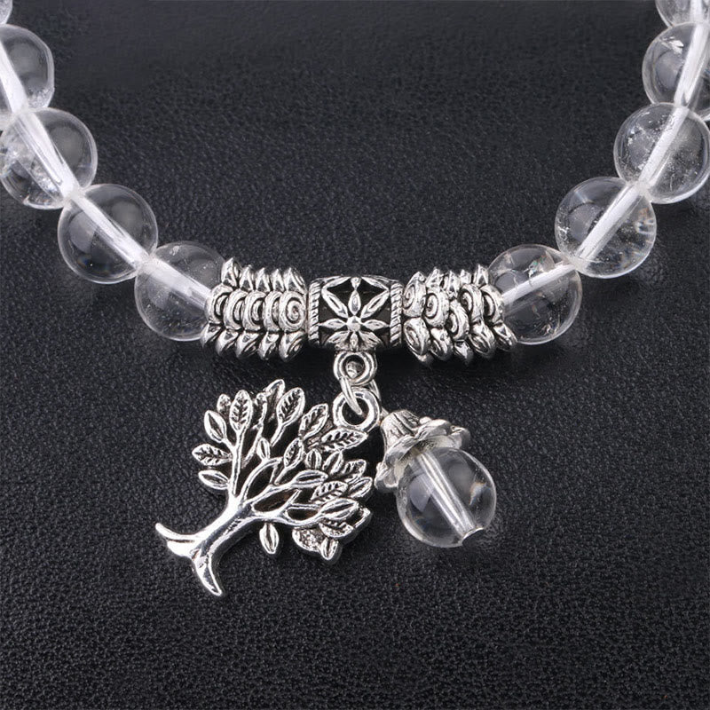 Pulsera elástica con amuleto de la suerte, árbol de la vida, Buddha Stones
