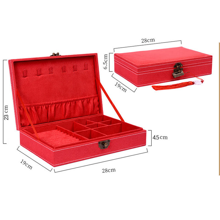 Caja organizadora de joyería de diseño Simple con Buddha Stones, caja de almacenamiento de joyería de franela de una sola capa con cerradura - image 27