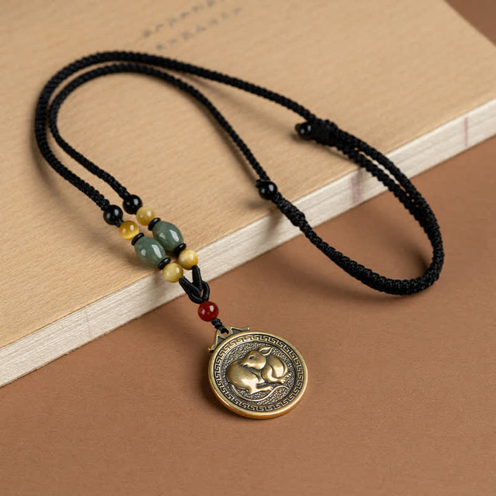 12 colgante del collar de la fortuna de la riqueza del zodiaco chino - Rata - image 4