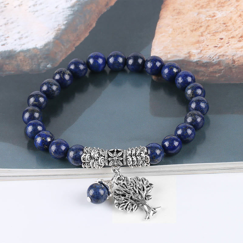 Pulsera elástica con amuleto de la suerte, árbol de la vida, Buddha Stones