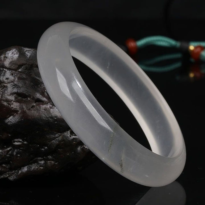 Pulsera de la suerte de la riqueza del jade de seda dorada translúcida natural de las Buddha Stones - image 5