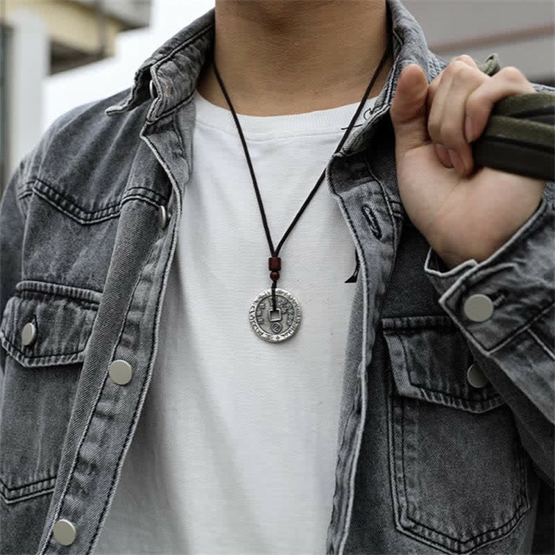 Colgante de collar de energía de equilibrio de estrella de moneda de cobre Bagua Yin Yang de Buddha Stones - image 2