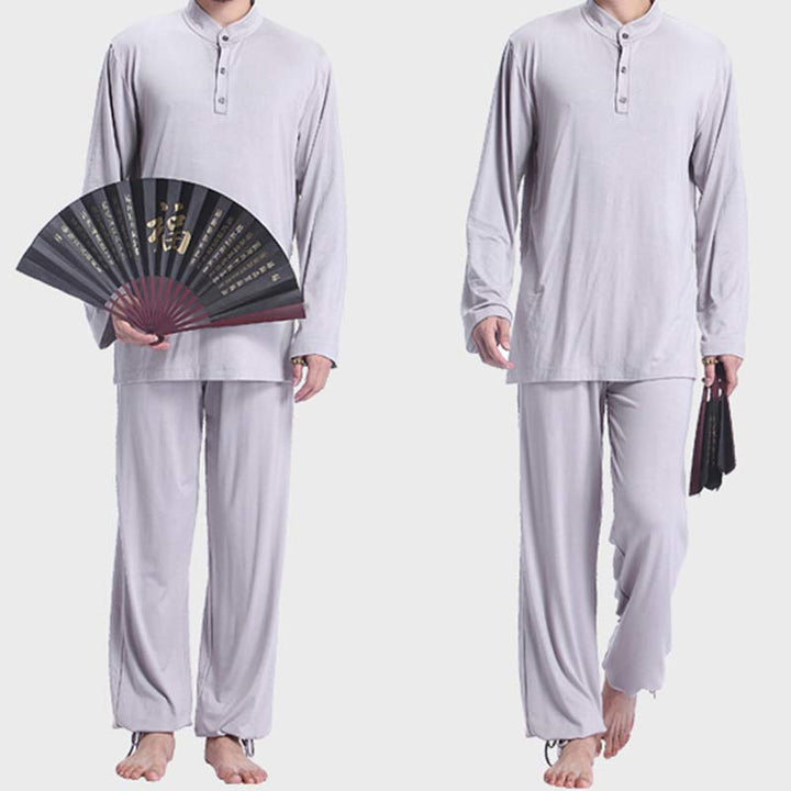 Conjunto de ropa para hombre para práctica de yoga, meditación, oración, tai chi, zen y espiritualidad con Buddha Stones - image 1