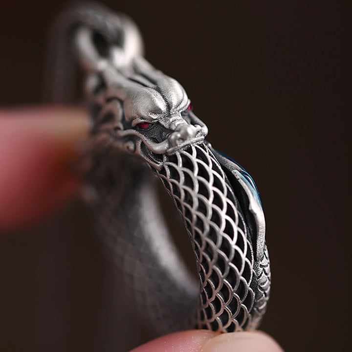 Buddha Stones de plata de ley 999, colgante de collar con éxito tallado con hebilla de la paz, año del dragón