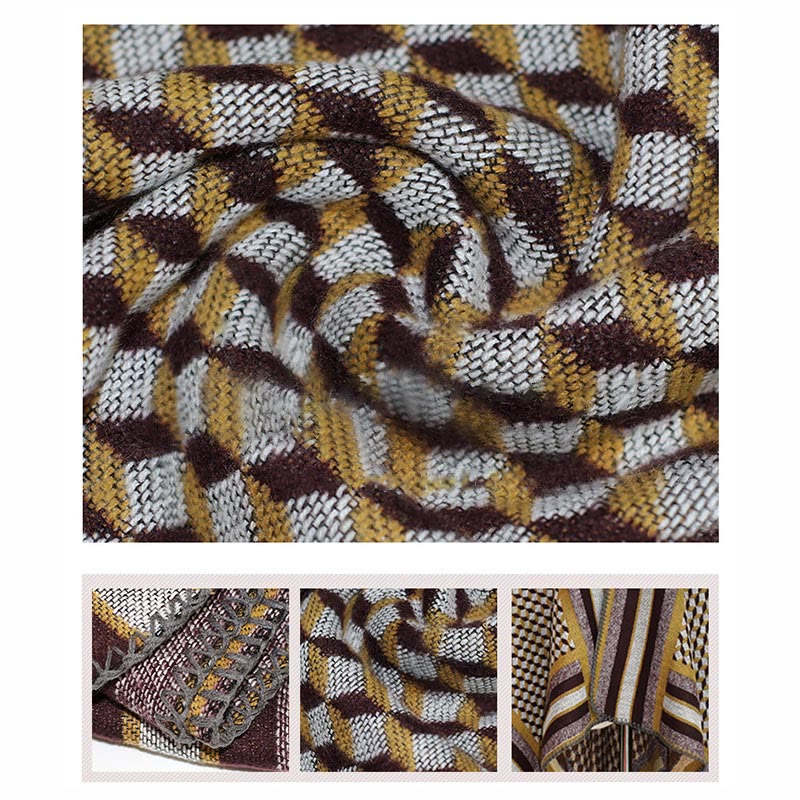 Mantón tibetano de Buddha Stones , patrón clásico, bufanda de viaje cálida y acogedora para invierno - image 9