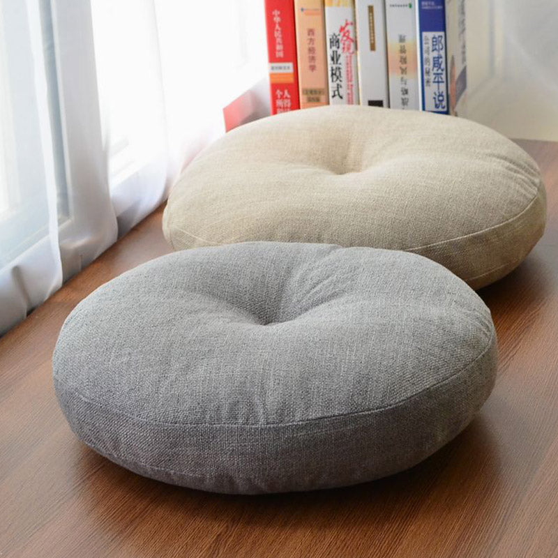 Cojín de lino con diseño simple de loto y Buddha Stones para meditación, decoración para el hogar y la sala de estar.