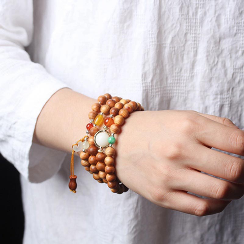 Pulsera de collar curativo Mala de palisandro tibetano