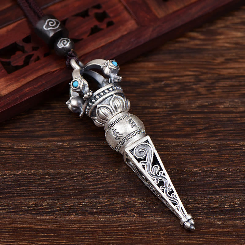Colgante de collar giratorio con diseño de sabiduría de Buddha Stones , Om Mani Padme Hum tibetano, Dorje Vajra - image 2