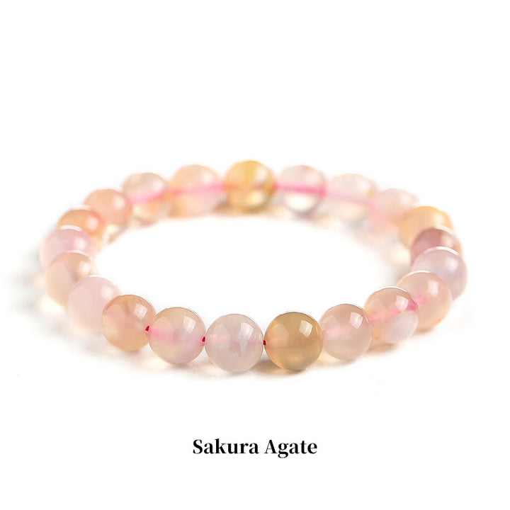 Pulsera de cuentas curativas de cuarzo con piedra natural de piedras de Buddha Stones - 8 mm - Ágata Sakura - image 59