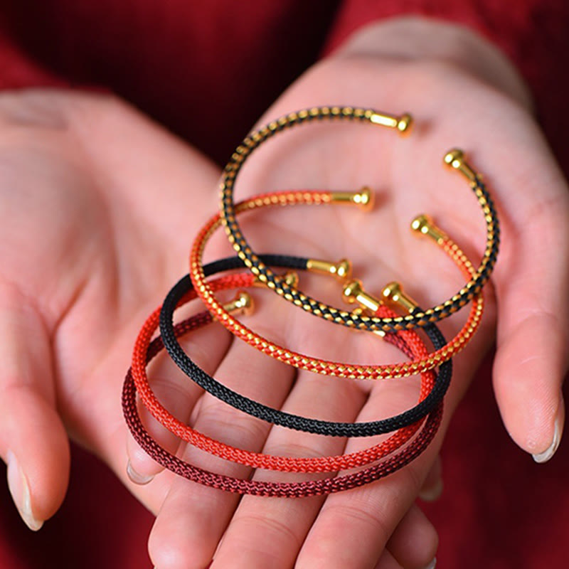 Pulsera de cuerda trenzada de la suerte hecha a mano con diseño simple de Buddha Stones