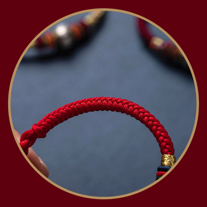 Pulsera trenzada con nudo de King Kong, hecha a mano, de Plata de Ley 925 con Buddha Stones , Om Mani Padme Hum, protección de la suerte, Tíbet
