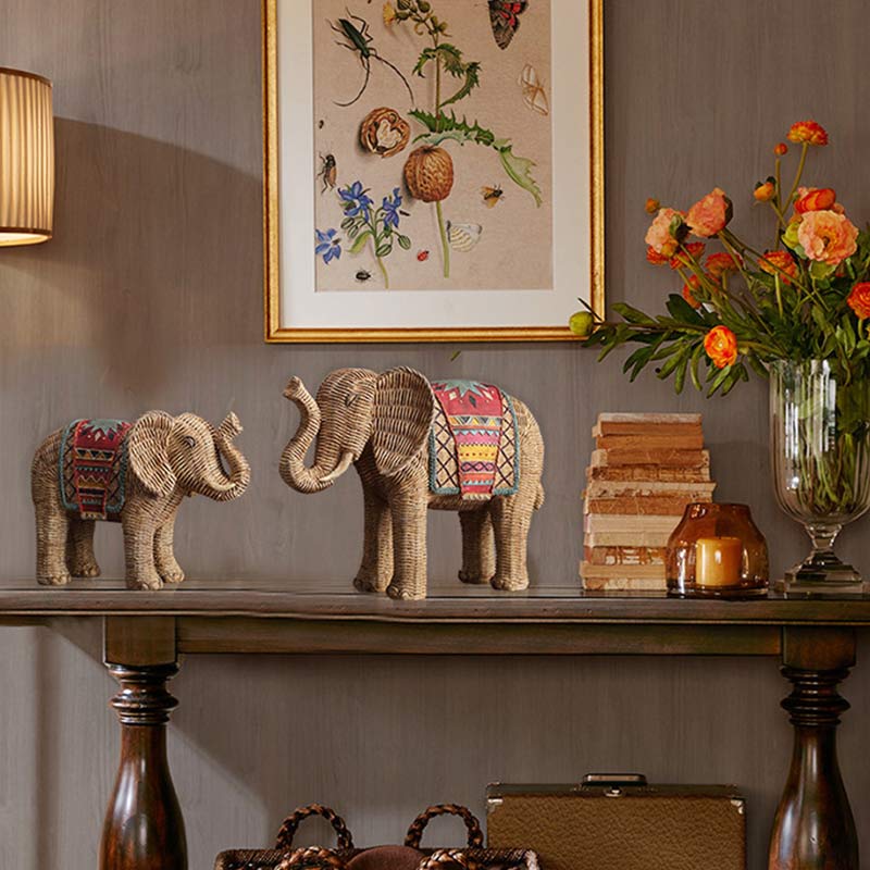 Elefante Resina Sabiduría Riqueza Decoración Del Hogar