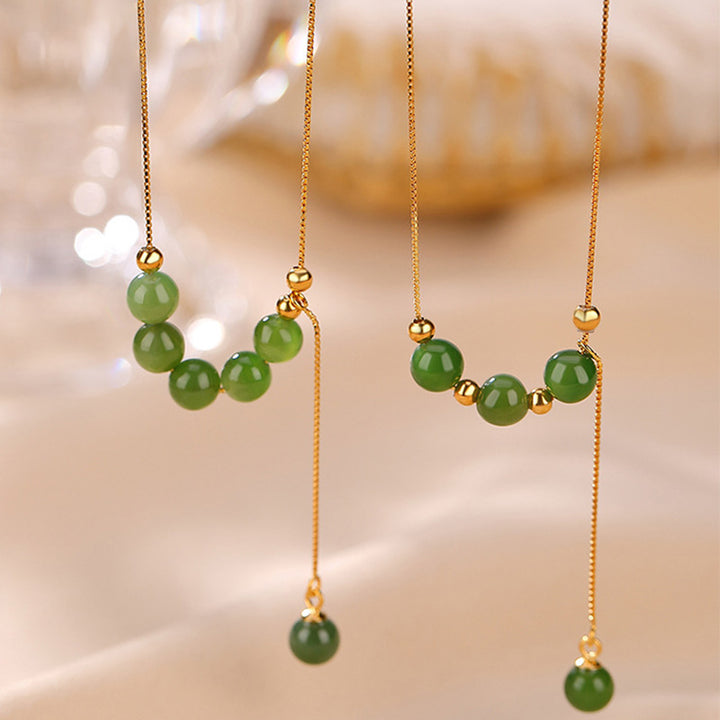 Colgante de collar curativo con cuentas de jade cian de plata de ley 925 con Buddha Stones