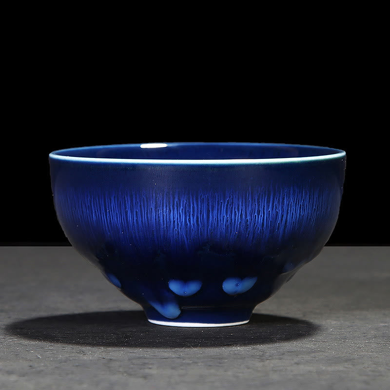 Taza de té de cerámica con cambio de horno de esmalte Jianzhan chino , Buddha Stones, taza de té Tenmoku Kung Fu