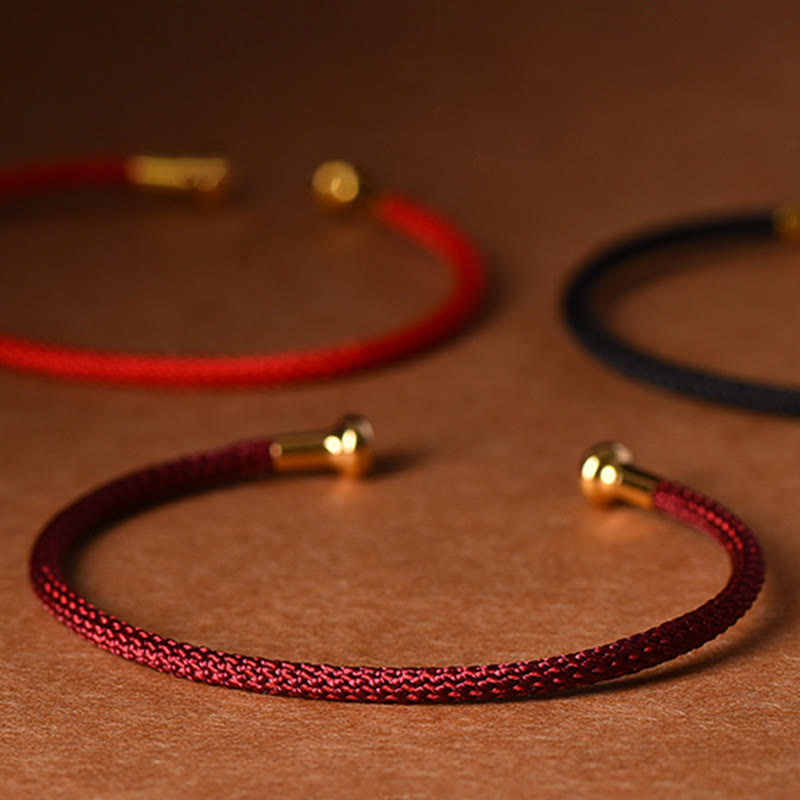 Pulsera de cuerda trenzada de la suerte hecha a mano con diseño simple de Buddha Stones