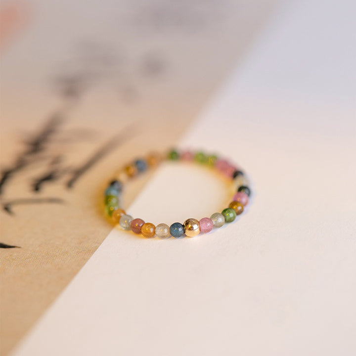 Anillo de amor positivo con turmalina natural de Buddha Stones