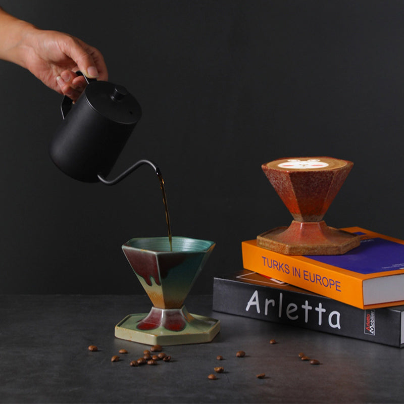 Taza de café y té de cerámica con diseño hexagonal de Buddha Stones, taza de café con base de 170ml