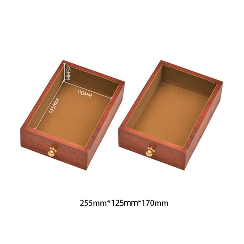 Caja de almacenamiento de joyería de palisandro hecha a mano antigua, caja organizadora de regalo de madera con flores de doble capa grande con cerradura