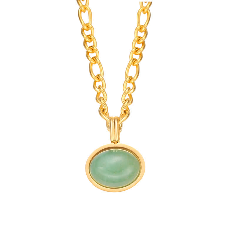 Colgante de collar de acero de titanio de fuerza turquesa ovalada
