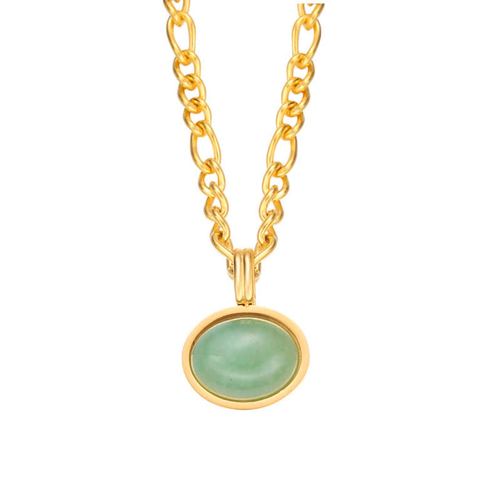 Colgante de collar de acero de titanio de fuerza turquesa ovalada