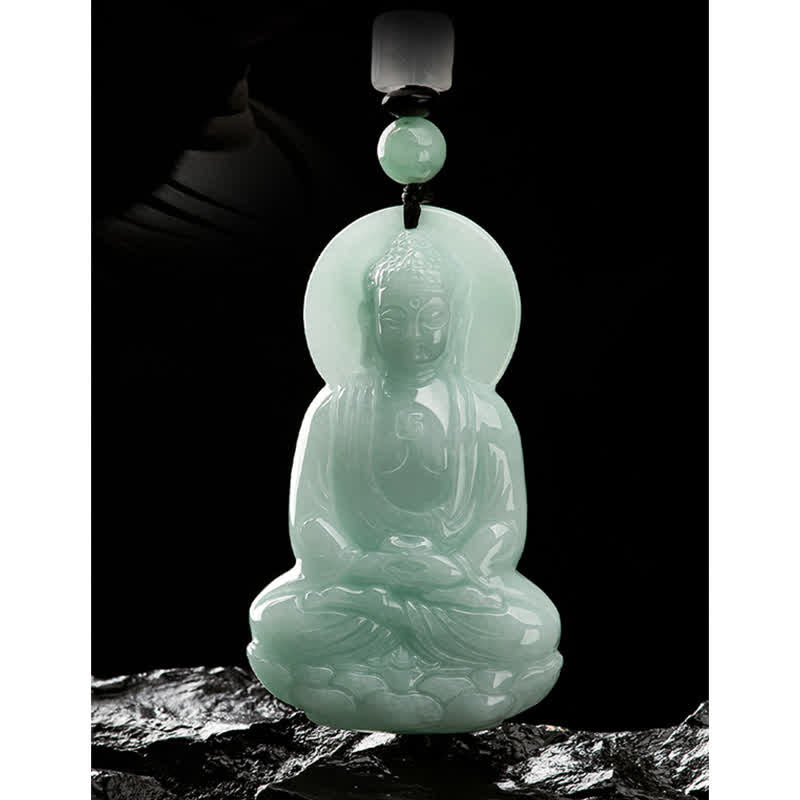 Collar de cadena de compasión con amuleto de jade de Buda Amitabha de Buddha Stones - image 16